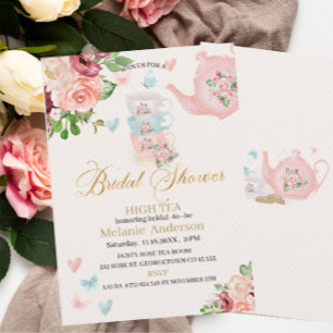 Nuptiale douche high tea Invitation