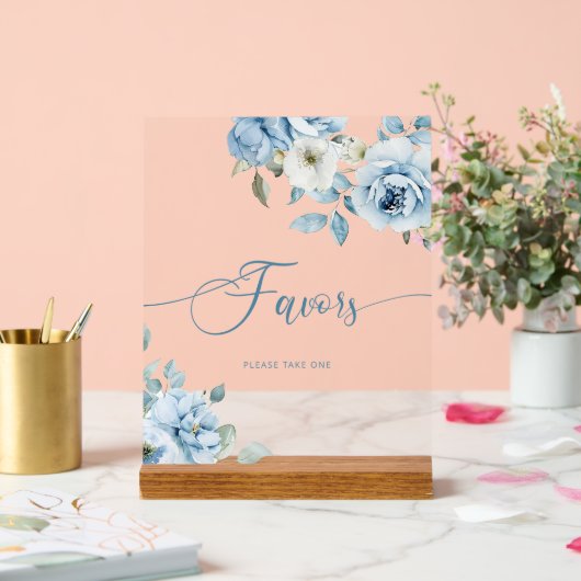 Nuptiale florale bleu Dusty Faveurs (Mariage)
