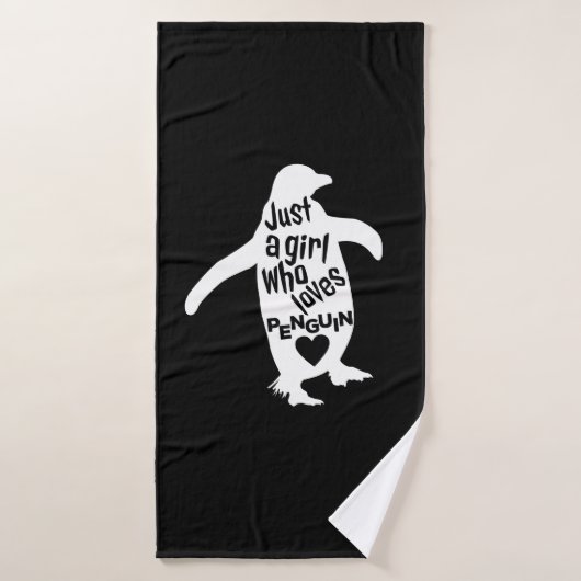 Nur ein Mädchen, dass Pinguine liebt Badhanddoek (Badhanddoek)