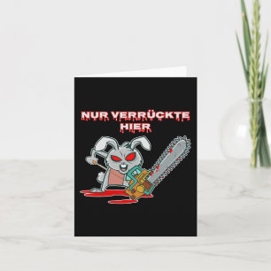 Nur Verrückte Hier Leuk Konijn met Kettingzaag Gif Kaart
