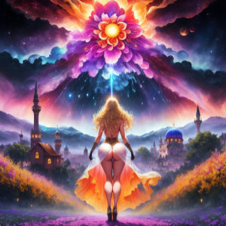 Nura - Een kleurrijke oase: de kunst van zelfontde Canvas Afdruk