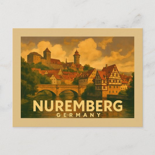 Nuremberg Germany City Art Briefkaart (Voorkant)