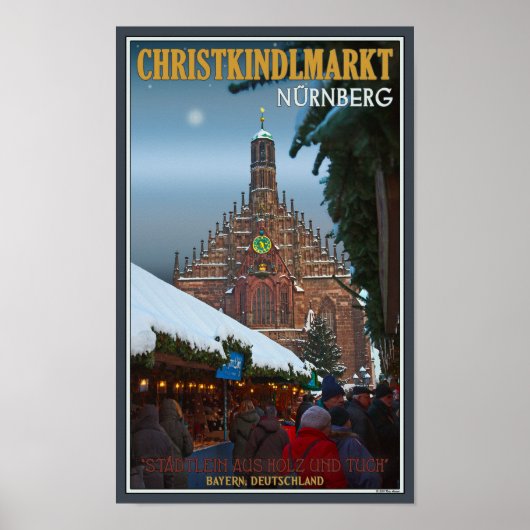 Nürnberg Frauenkirche & Christkindlmarkt Poster (Voorkant)
