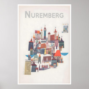 Nürnberg Reisposter Duitsland Kunst Beieren Prent Poster