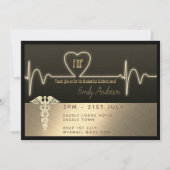 Nurse Afstudeer Uitnodiging FNP RN - Black Gold Me (Voorkant)