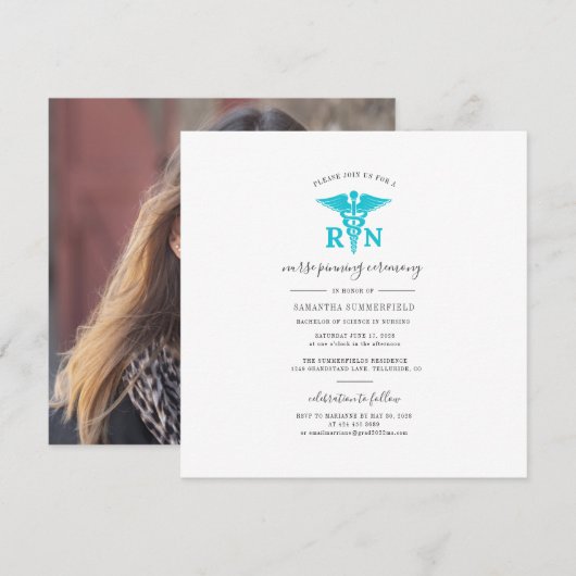 Nurse Afstuderen 2025 Pinning Ceremony Foto Kaart (Voorkant / Achterkant)