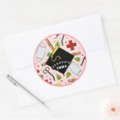 Nurse Afstuderen Class of 2025 Classic Round Stick Ronde Sticker (Envelop)