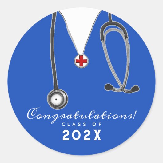 Nurse Afstuderen Classic Round Sticker (Voorkant)