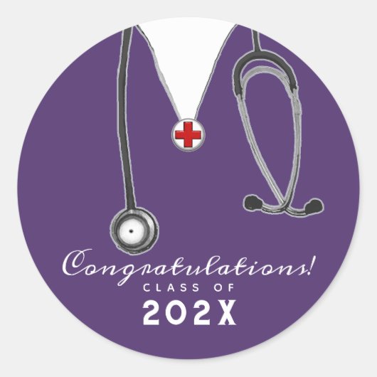 Nurse Afstuderen Classic Round Sticker (Voorkant)