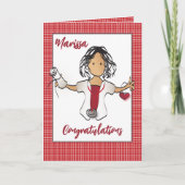 Nurse Afstuderen Etnisch Vrouw Cartoon Kaart (Voorkant)