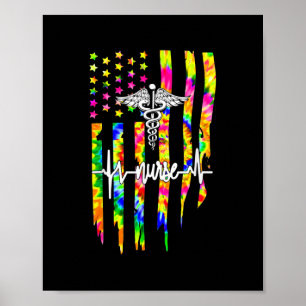 Nurse Amerikaanse vlag Verenigde Staten Vlag Patri Poster