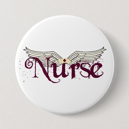 Nurse Angel Ronde Button 7,6 Cm (Voorkant)