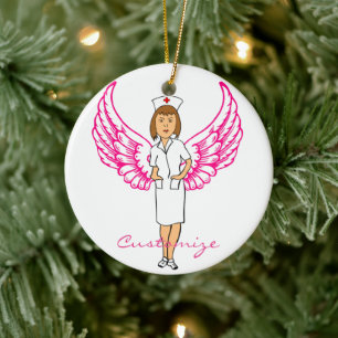 Nurse Angel Wings Thunder_Cove Keramisch Ornament