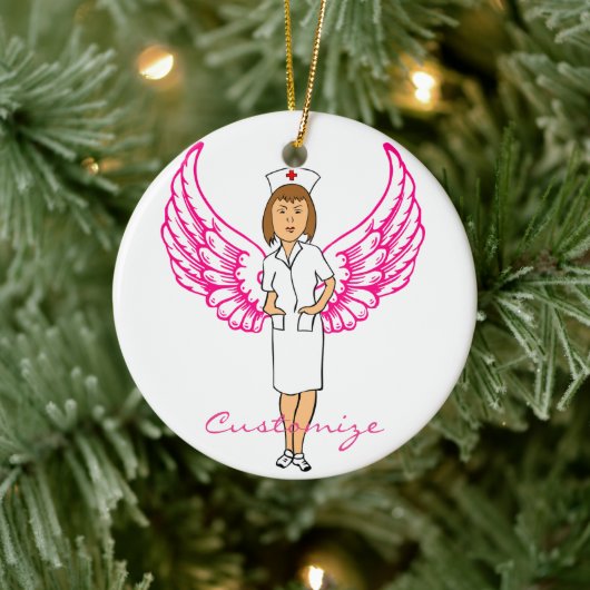 Nurse Angel Wings Thunder_Cove Keramisch Ornament (Boom)