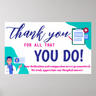 Nurse Appreciation Banner - Bedankt voor de gezond Poster