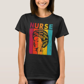 Nurse Black Woman Magic Afro Melanin Queen Black H T-shirt
