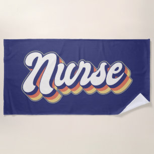Nurse blauwe kledij van oude band strandlaken