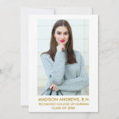 Nurse Blue Floral Grad Party Invitation - Photo Re (Dos)