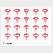 Nurse Caduceus Red Ronde Sticker (Vel)