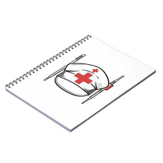 Nurse Cap met Red Cross and Medical Tools Design Notitieboek (Linkerzijde)