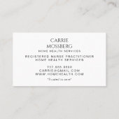 Nurse Caregiver Boho Floral Stethoscope  Visitekaartje (Achterkant)