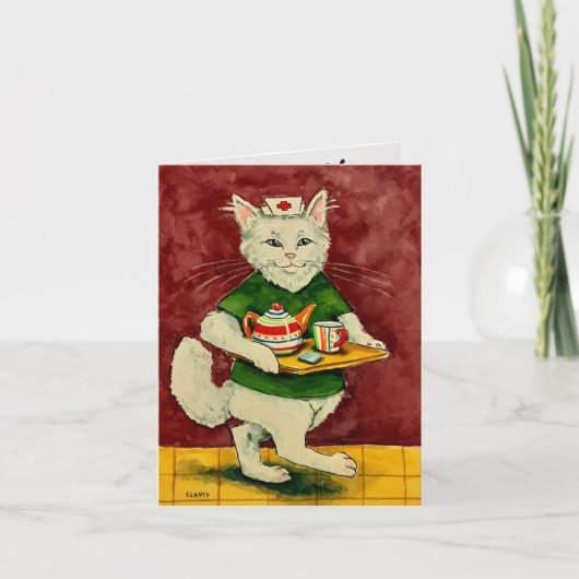 Nurse Cat Folded Note Kaart (Voorkant)