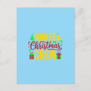 Nurse Christmas Crew Digital Art Design Briefkaart