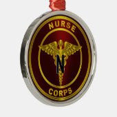 Nurse Corps Christmas Metalen Ornament (Rechts)