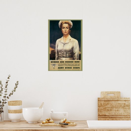 Nurse Corps Retro Poster (Keuken)