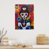 NURSE DIA DE LOS MUERTOS POSTER (Keuken)