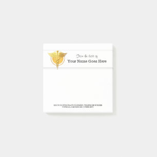 Nurse Doctor Medical caduceus symbool goud wit Post-it® Notes