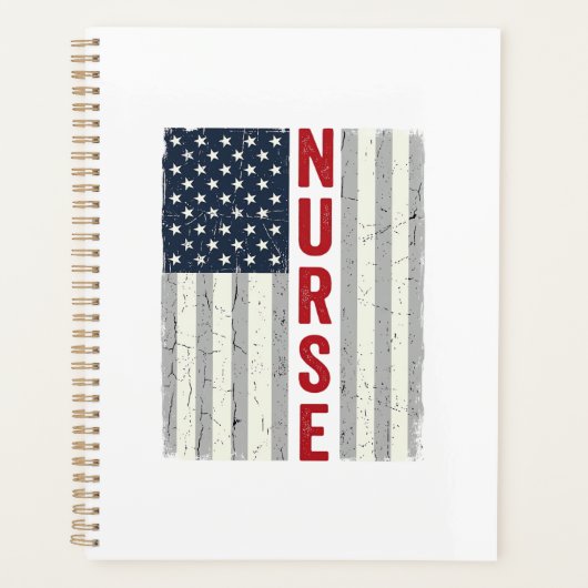 Nurse Drapeau Américain Vintage Gravure Design de (Devant)