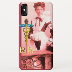  NURSE en Gold Caduceus NR iPhone XS Max Hoesje