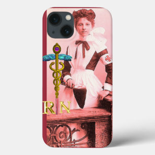 NURSE en Gold Caduceus NR iPhone 13 Hoesje