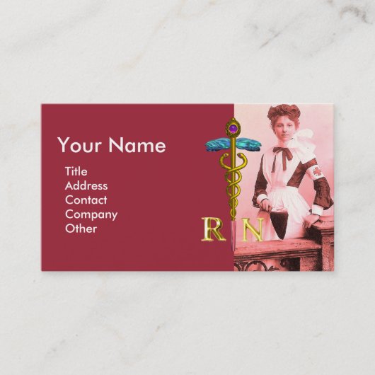  NURSE en Gold Caduceus NR Visitekaartje (Voorkant)