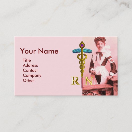  NURSE en Gold Caduceus NR Visitekaartje (Voorkant)