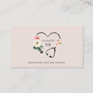 Nurse Floral Stethoscope Visitekaartje