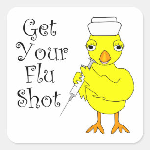 Nurse Flu Shot Chick Vierkante Sticker