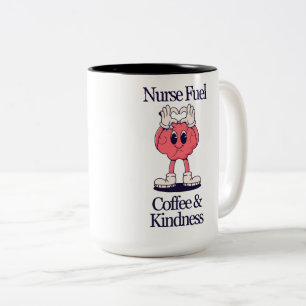 Nurse Fuel – Koffie & Vriendelijkheid Ontwerp Tweekleurige Koffiemok