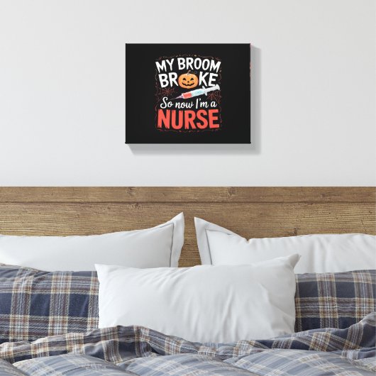 Nurse Funny Halloween Nursing Essential T-shirt_1 Canvas Afdruk (Insitu (Slaapkamer))