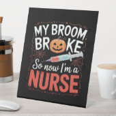 Nurse Funny Halloween Nursing Essential T-shirt_1 Reclamebord Met Voetstuk (Insitu)