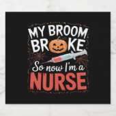 Nurse Funny Halloween Nursing Essential T-shirt_1 Sparkling Wijnetiket (Enkel label)