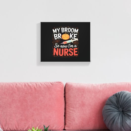 Nurse Funny Halloween Nursing Essential T-shirt Canvas Afdruk (Insitu (Woonkamer))