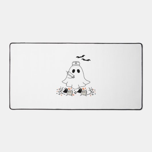 Nurse Ghost Schattige Halloween Design Classic T-s Bureaumat (Voorkant)
