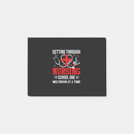 Nurse Gift | Getting Through Nursing School One Post-it® Notes (Voorkant)