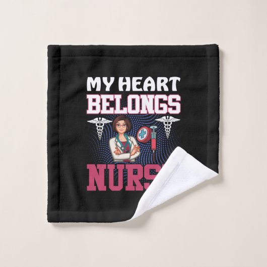 Nurse Gift | My Heart Belongs Nurse (Gant de toilette)