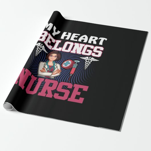 Nurse Gift | My Heart Belongs Nurse Cadeaupapier (Uitgerold)