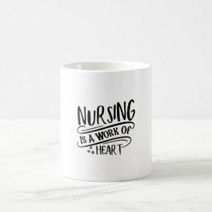 Nurse Gift Nursing Is A Work Of Heart Koffiemok