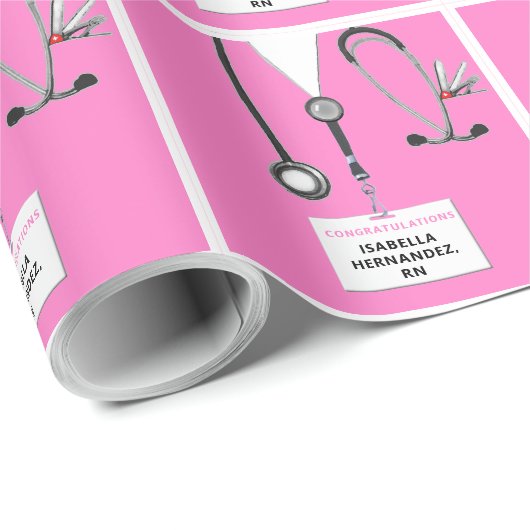 Nurse Gift Pink Cadeaupapier (Rol Hoek)