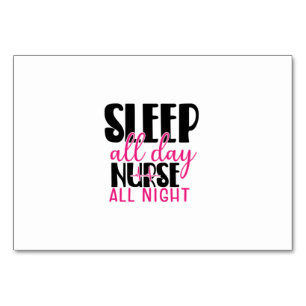 Nurse Gift Sleep All Day Nurse All Night Kaart